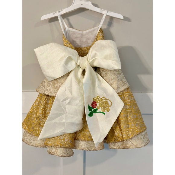 Girl’s Oh Shana Dress 4T Gold White - Picture 3 of 7